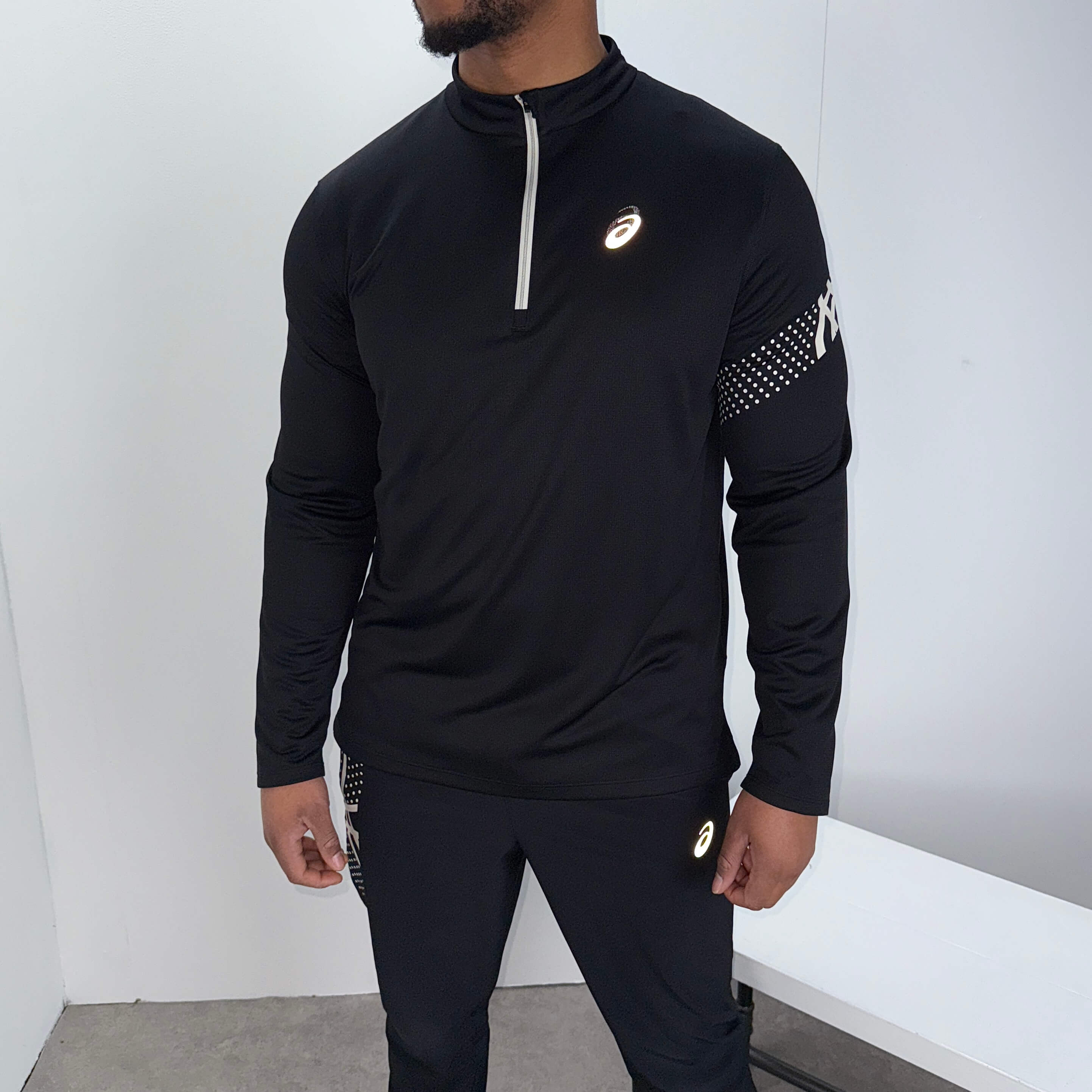 Asics icon 1/4 zip pants set 'black'