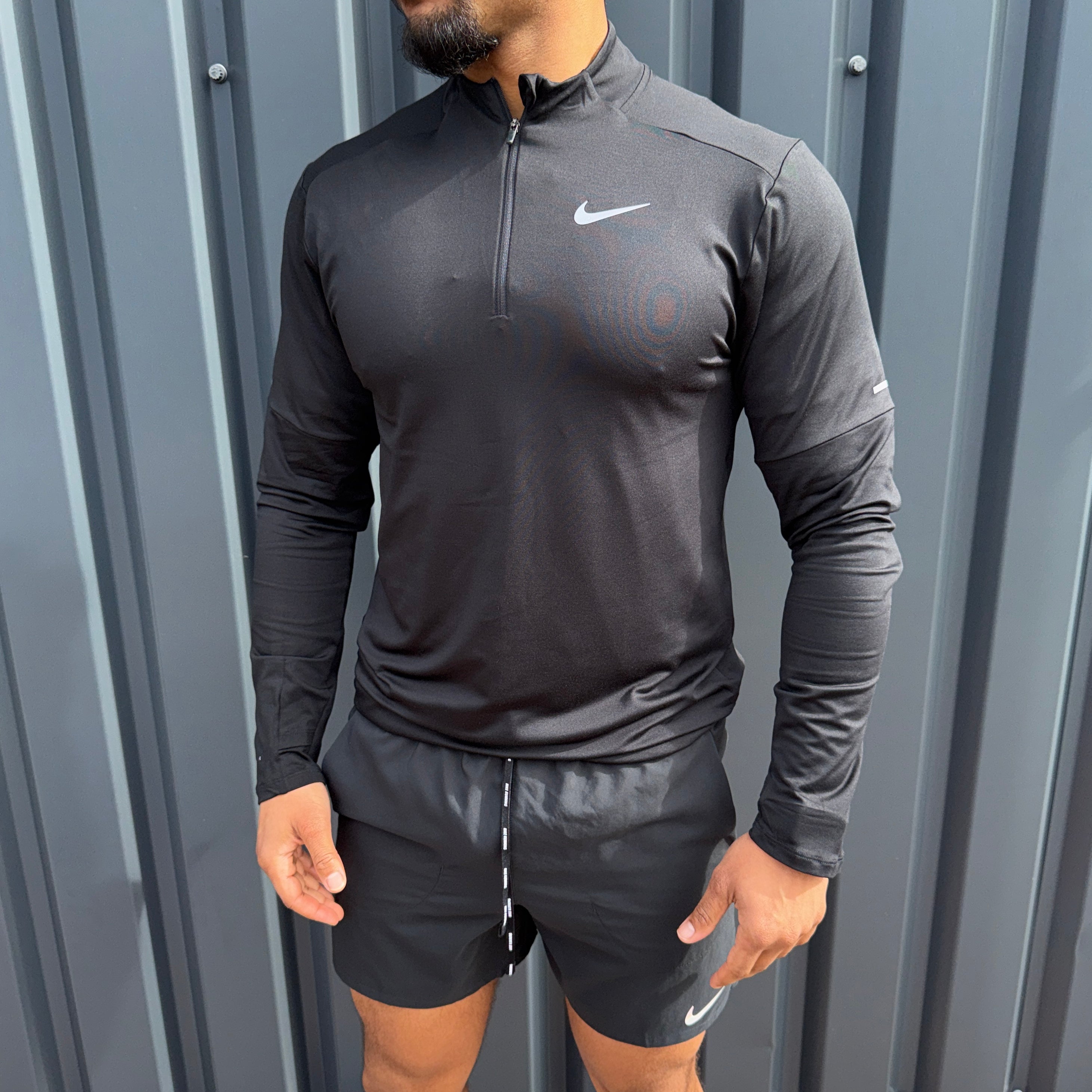 Nike 1/4 Zip Shorts Set 'Black'