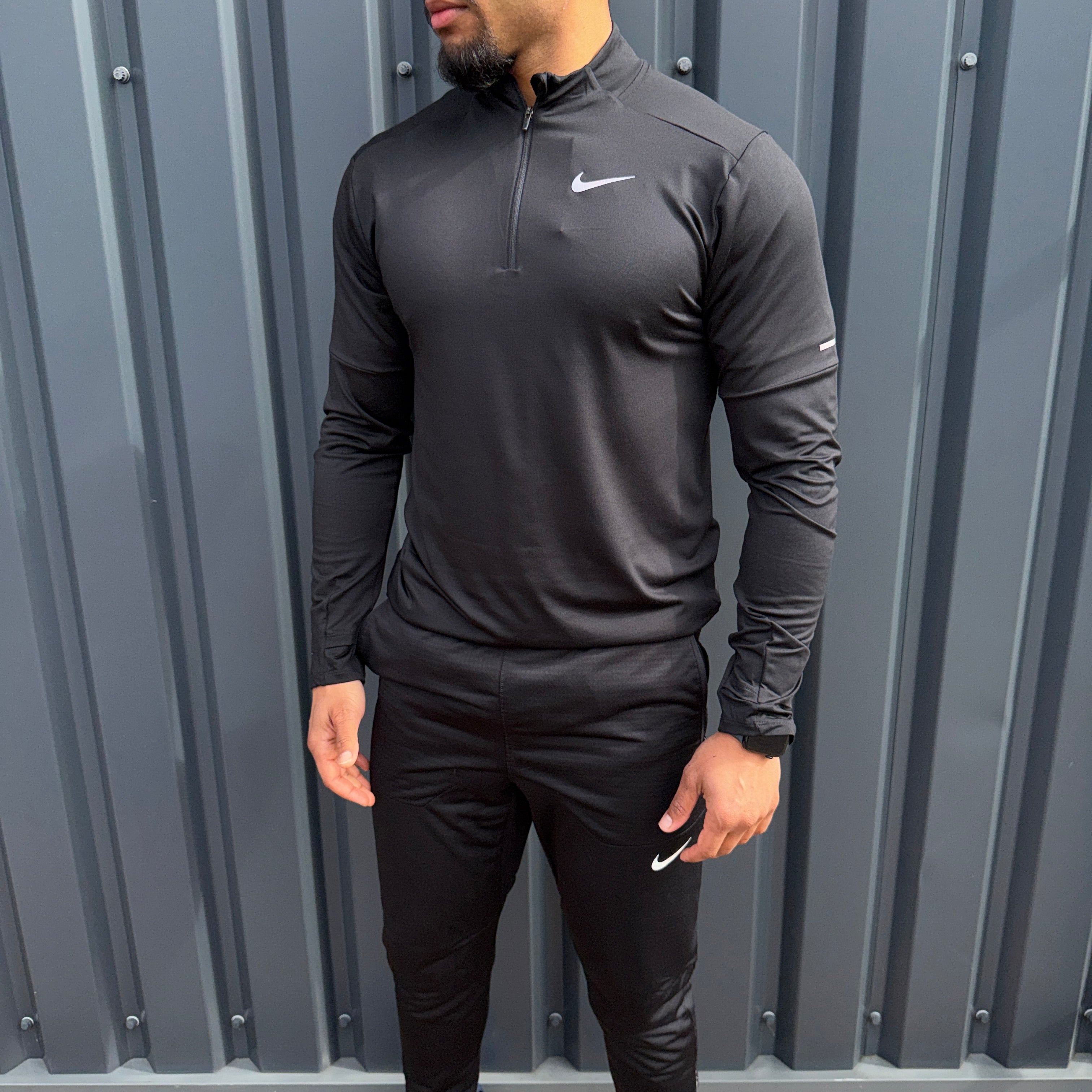 Nike Element 1/4 Zip Pants Set 'Black'