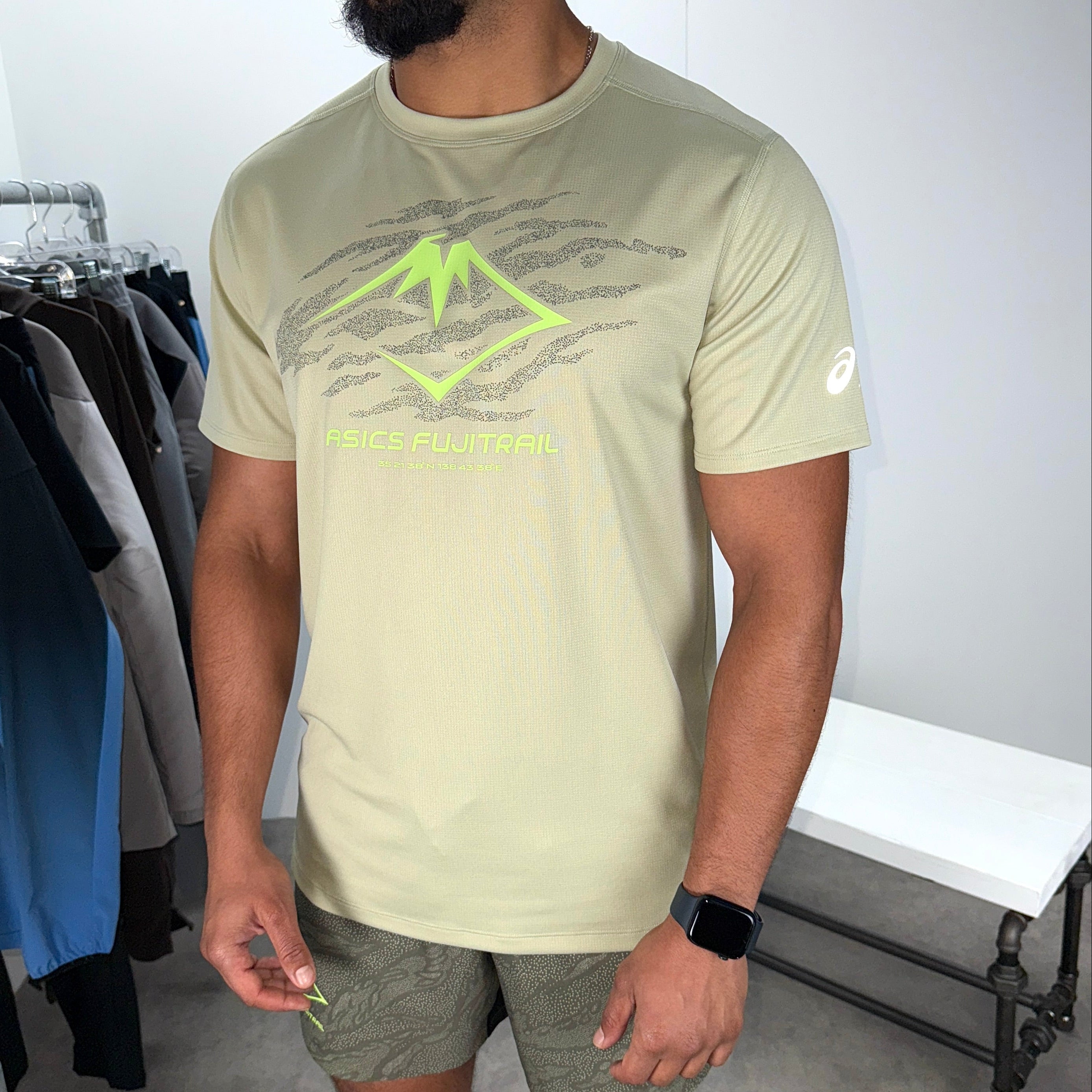 Asics fujitrail logo t-shirt 'green'