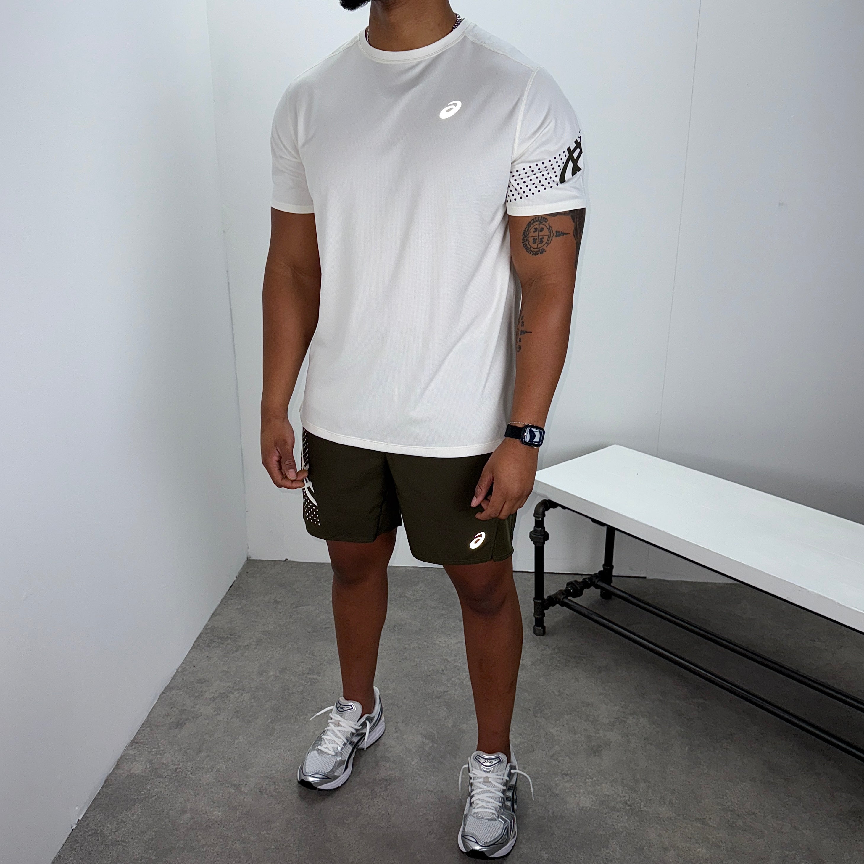 Asics icon t-shirt set 'birch/brownstone'