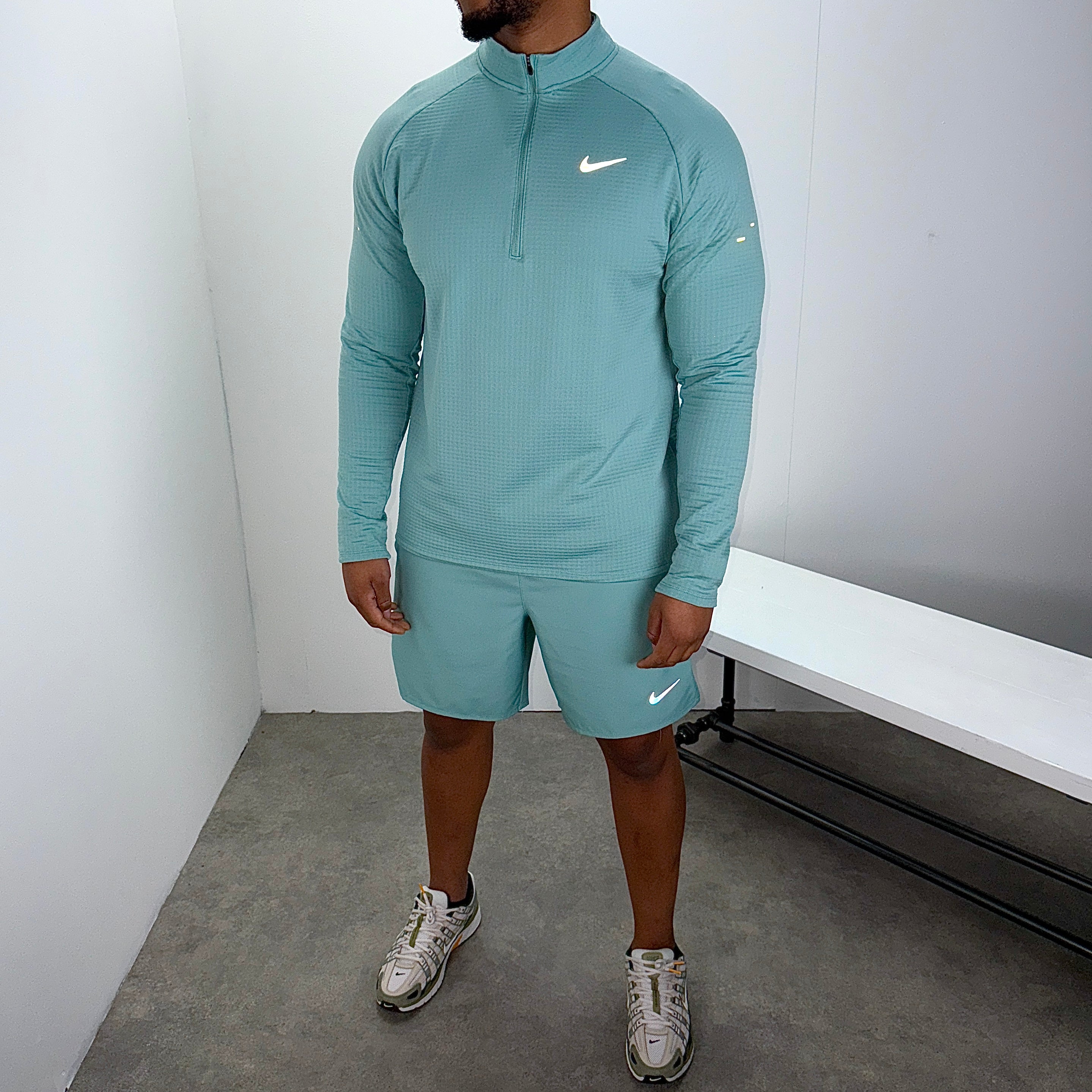 nike shorts and half zip set