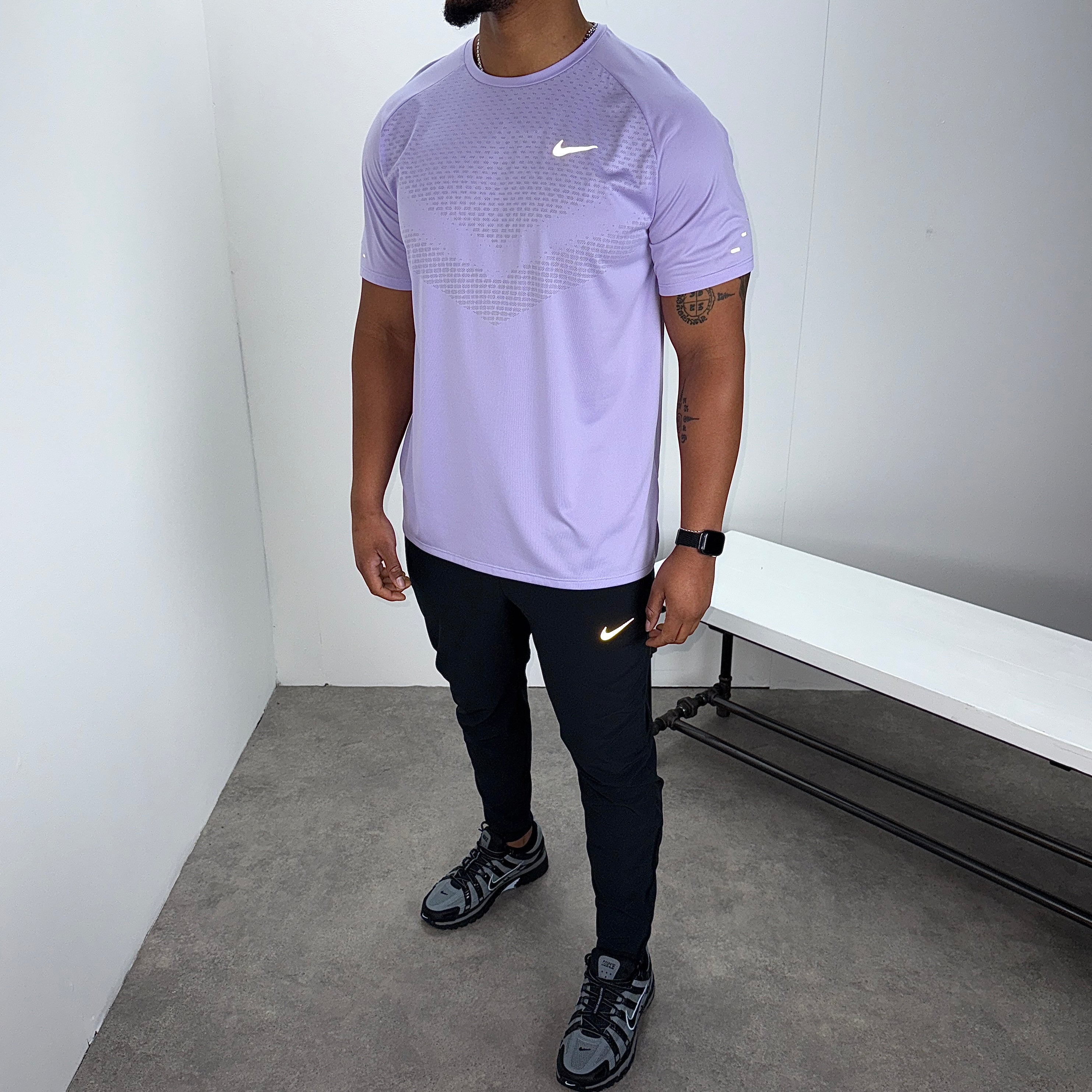 Nike stride pants set 'hydrangea/black'