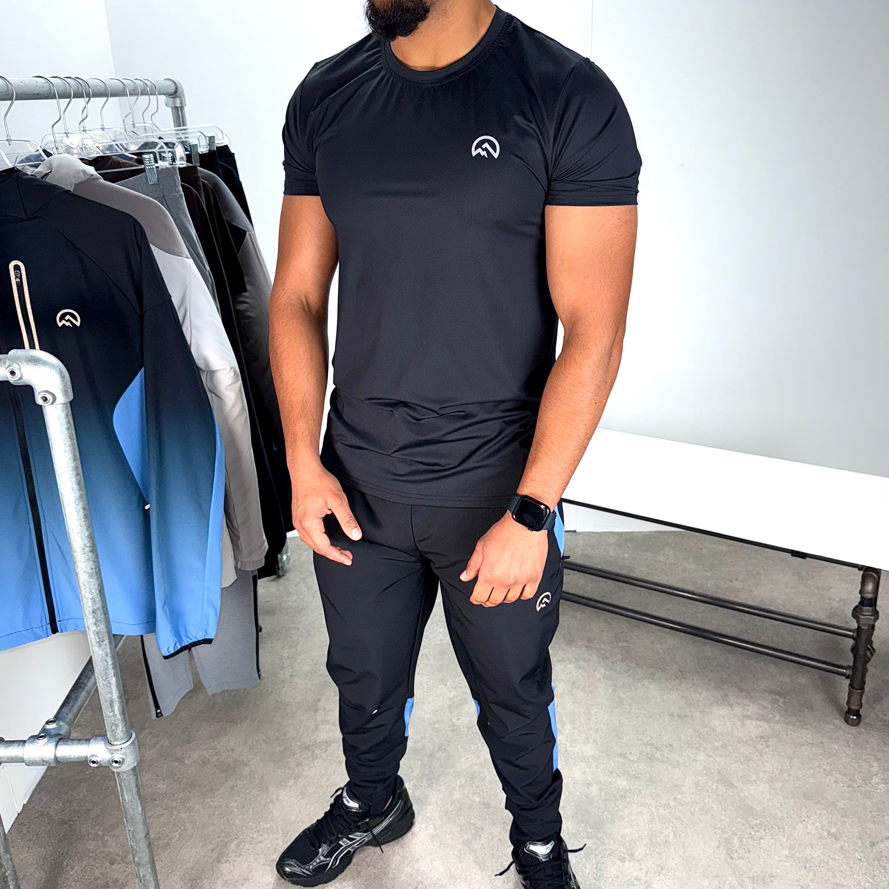 Flux graphic t-shirt pants set 'black/airforce'