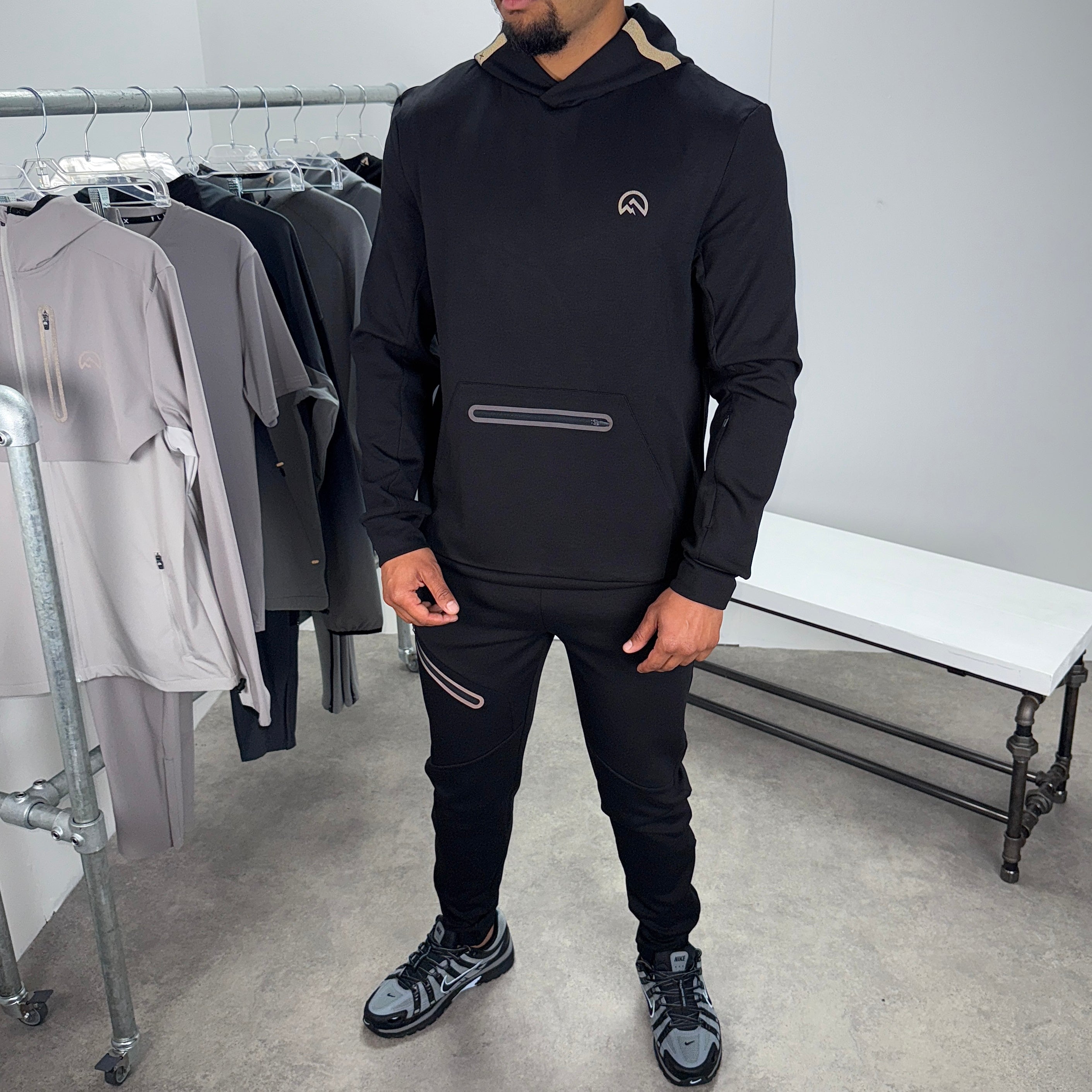 Flux velar hoodie tracksuit set 'black'