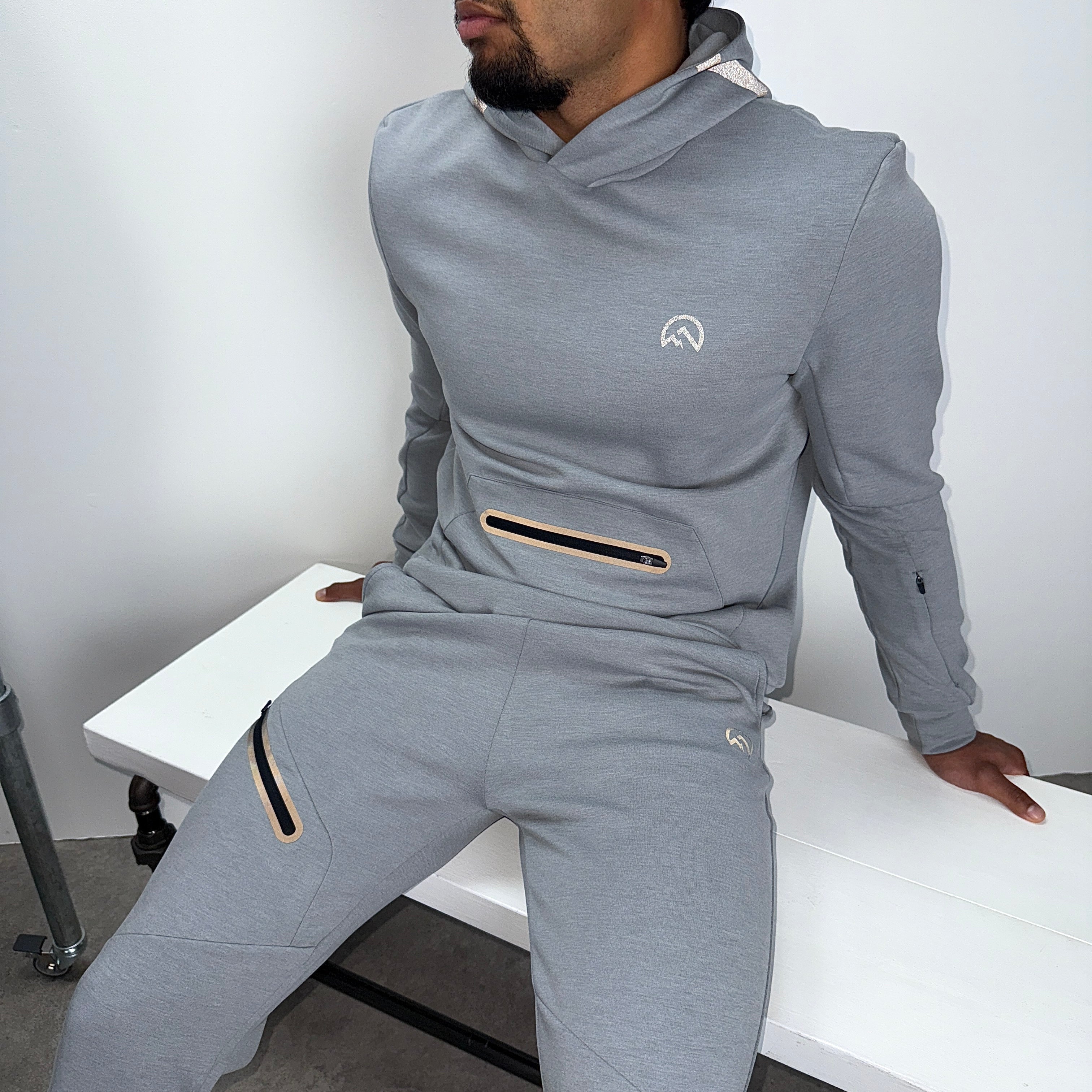 Flux velar hoodie tracksuit set 'grey'