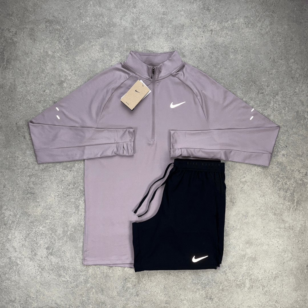 Men's Nike Stride 1/4 Zip Shorts Set 'Violet Ore/Black'