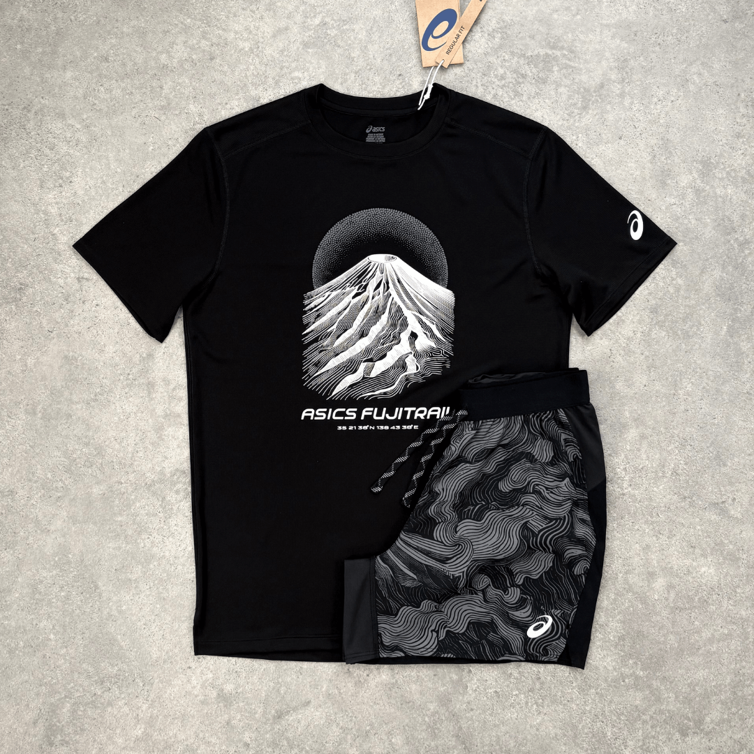 ASICS Fujitrail All Over Print Shorts Set 'Black'