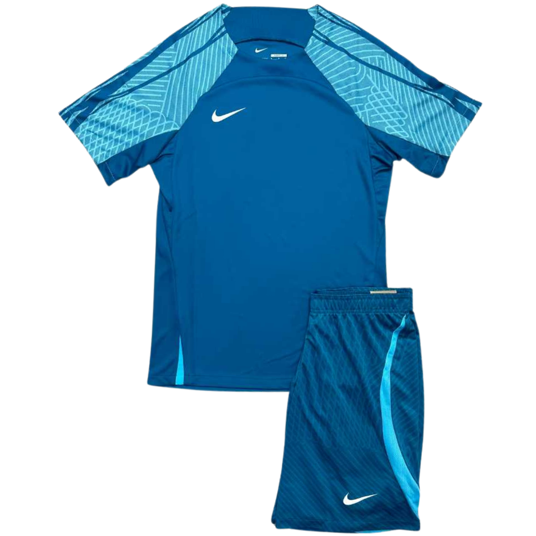 Nike strike tshirt short set green abyss/blue
